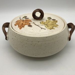 Metlox Poppytrail Woodland Gold Serving Bowl & Lid